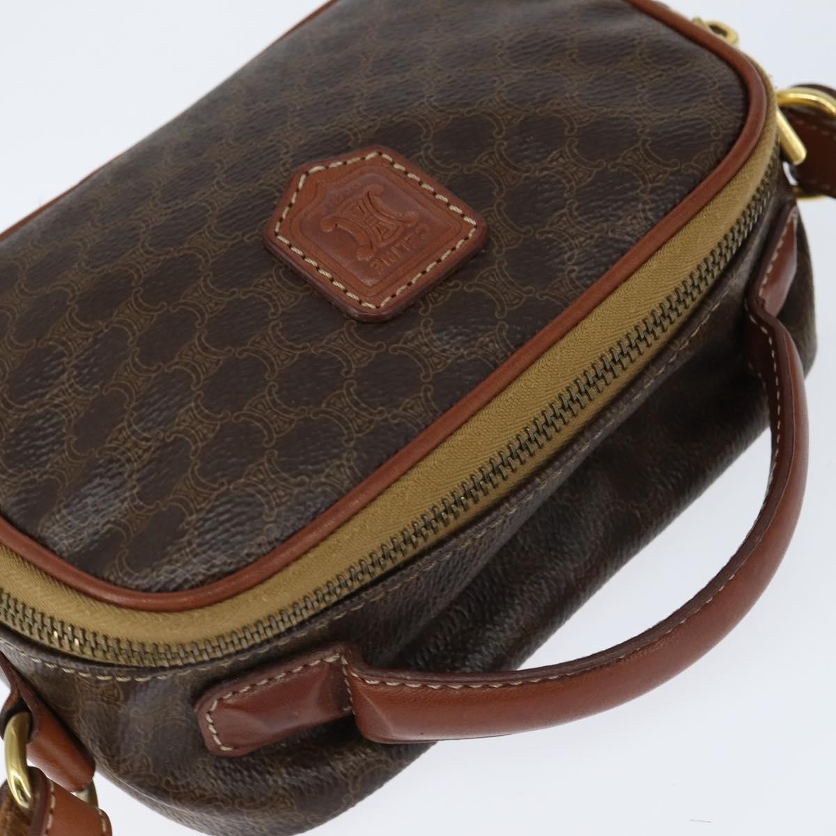 Celine Vintage Macadam Shoulder Bag Canvas, BROWN, CANVAS, Shoulder bag