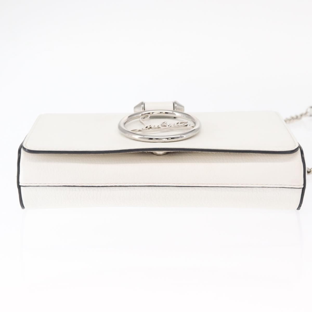 Christian Louboutin Rubylou Clutch Leather, WHITE, LEATHER, Shoulder bag