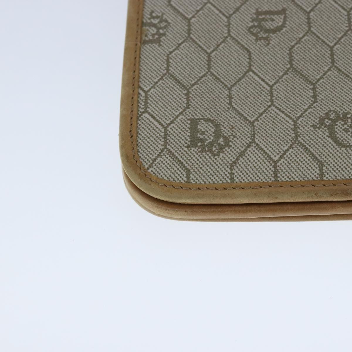 Christian Dior Vintage Honeycomb chain Canvas, BEIGE, CANVAS, Handbag