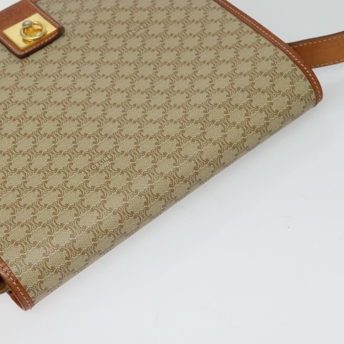 Celine Macadam Shoulder Bag PVC Leather, BEIGE, CANVAS, Shoulder bag