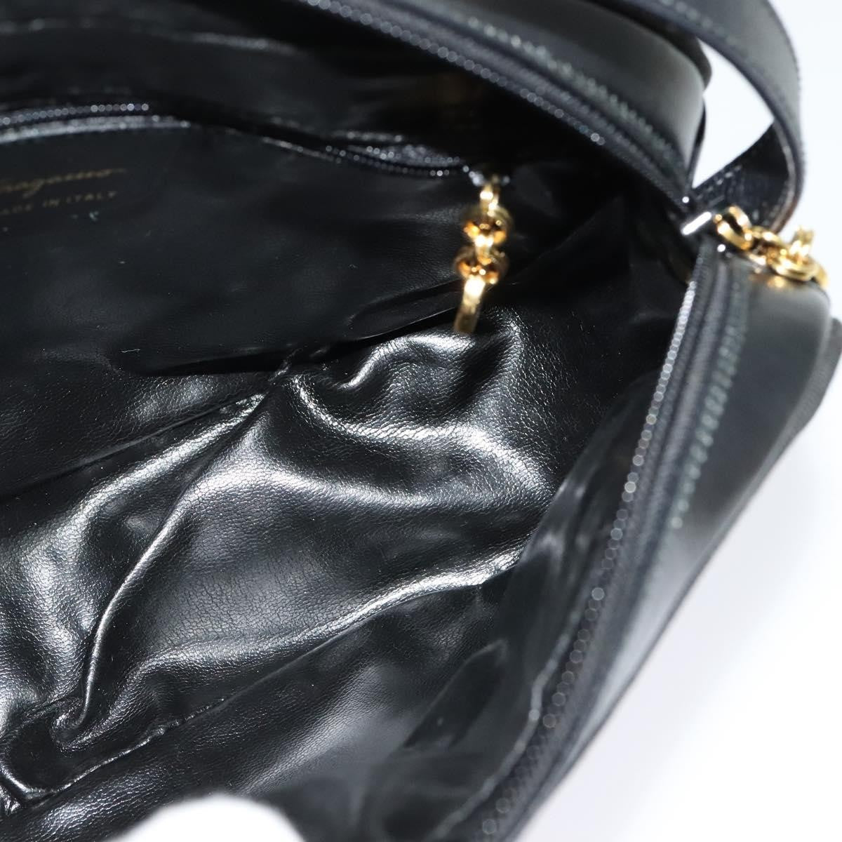 Salvatore Ferragamo Vala Shoulder Bag Leather, BLACK, LEATHER, Shoulder bag