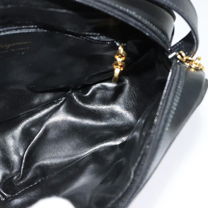 Salvatore Ferragamo Vala Shoulder Bag Leather, BLACK, LEATHER, Shoulder bag