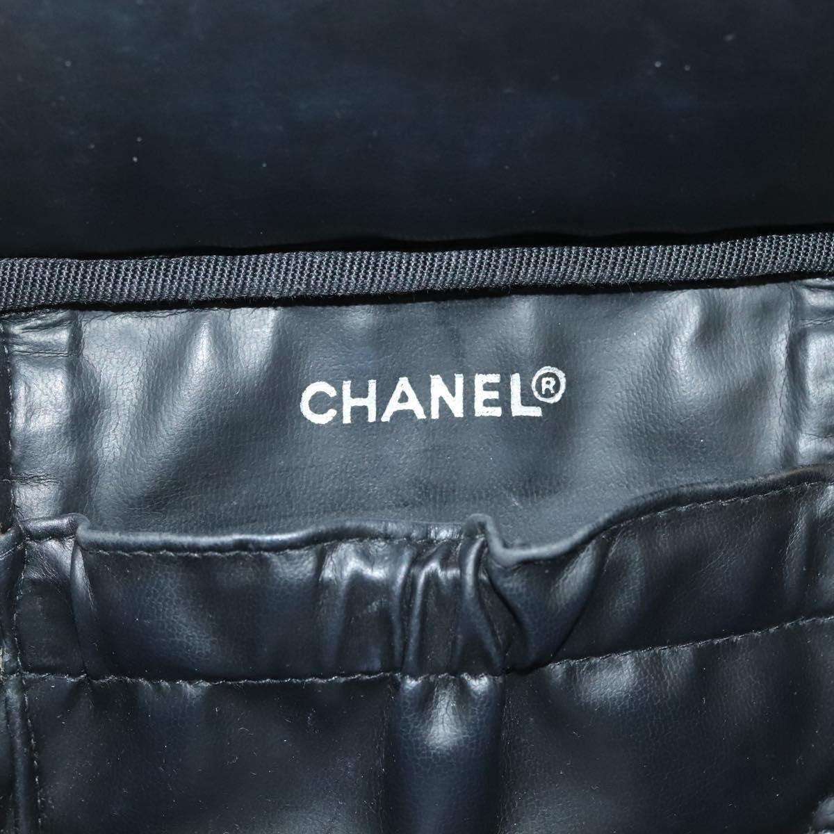 Chanel Vanity pouch Leather, BLACK, LEATHER, Toiletry Case