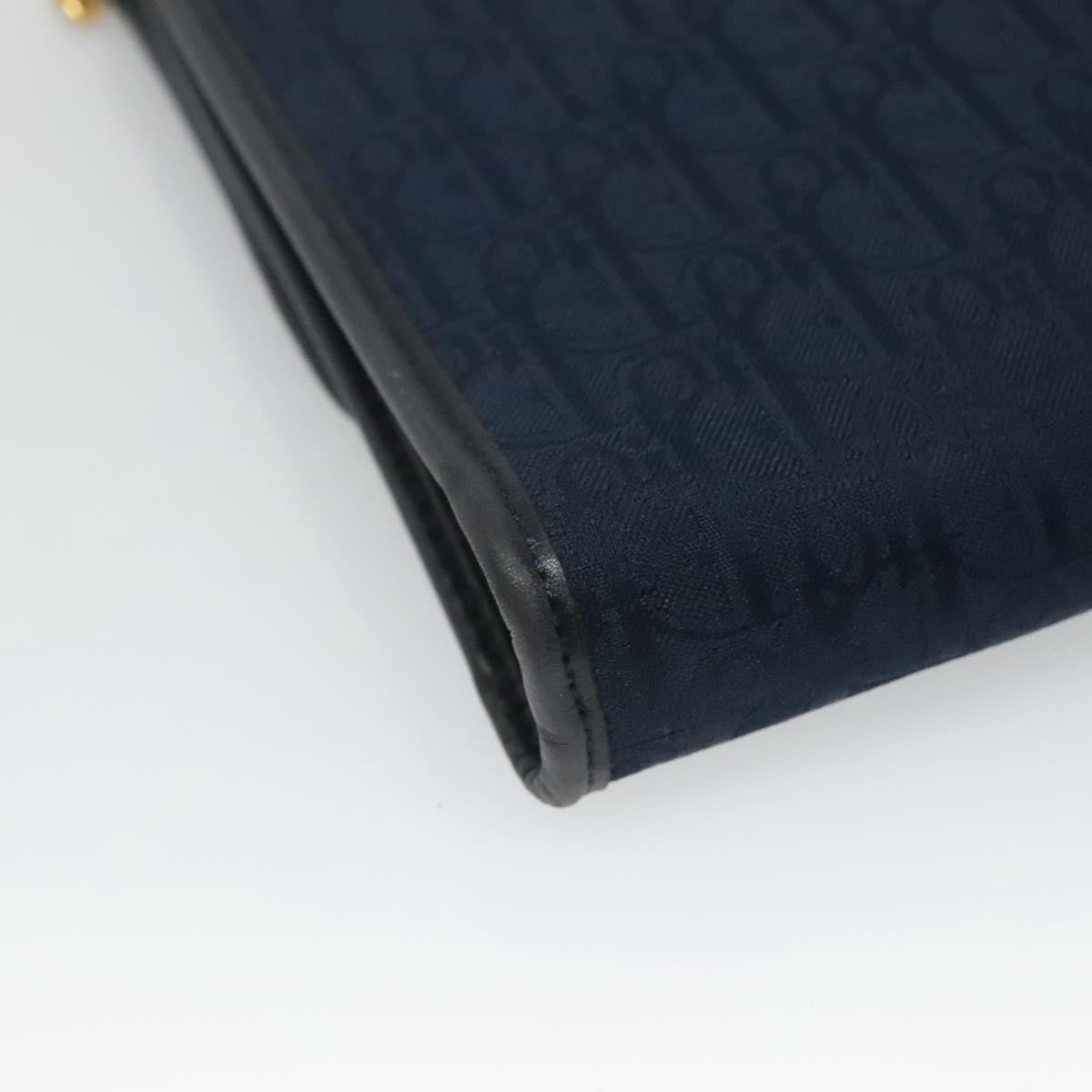 Christian Dior Vintage Trotter Shoulder Bag Canvas, NAVY, CANVAS, Shoulder bag