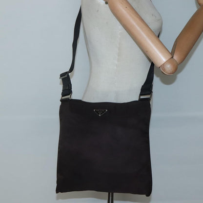 Prada Flat Messenger Bag Tessuto, BLACK, NYLON, Shoulder bag