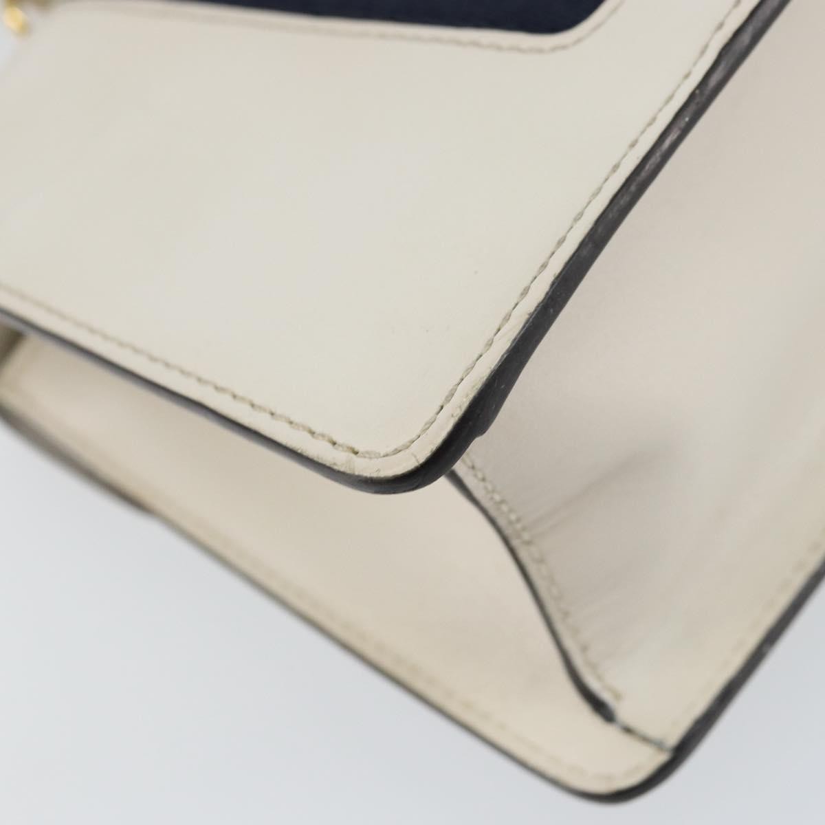 Gucci Sylvie Top Handle Bag Leather, WHITE, LEATHER, Handbag