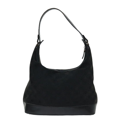 Salvatore Ferragamo Vintage Shoulder Bag Canvas, BLACK, CANVAS, Shoulder bag