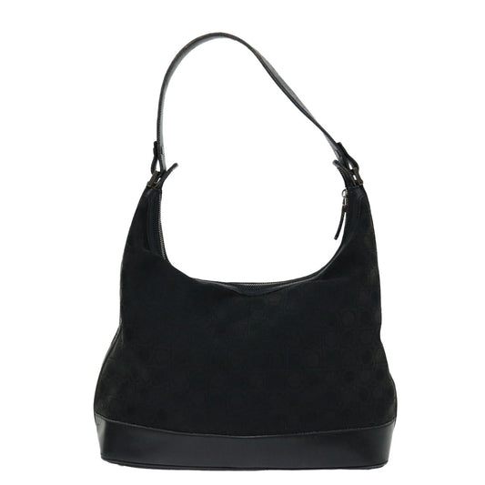 Salvatore Ferragamo Vintage Shoulder Bag Canvas, BLACK, CANVAS, Shoulder bag