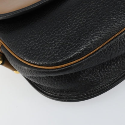 Christian Dior Flap Shoulder Bag Leather, BLACK, LEATHER, Shoulder bag