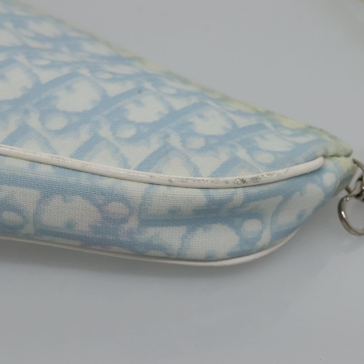 Christian Dior Vintage Saddle Bag Diorissimo Canvas, BLUE, CANVAS, Clutche & pouche