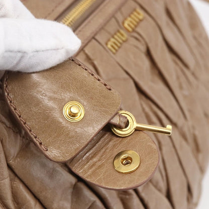 Miu Miu Coffer Satchel Matelasse Leather, PINK, LEATHER, Handbag