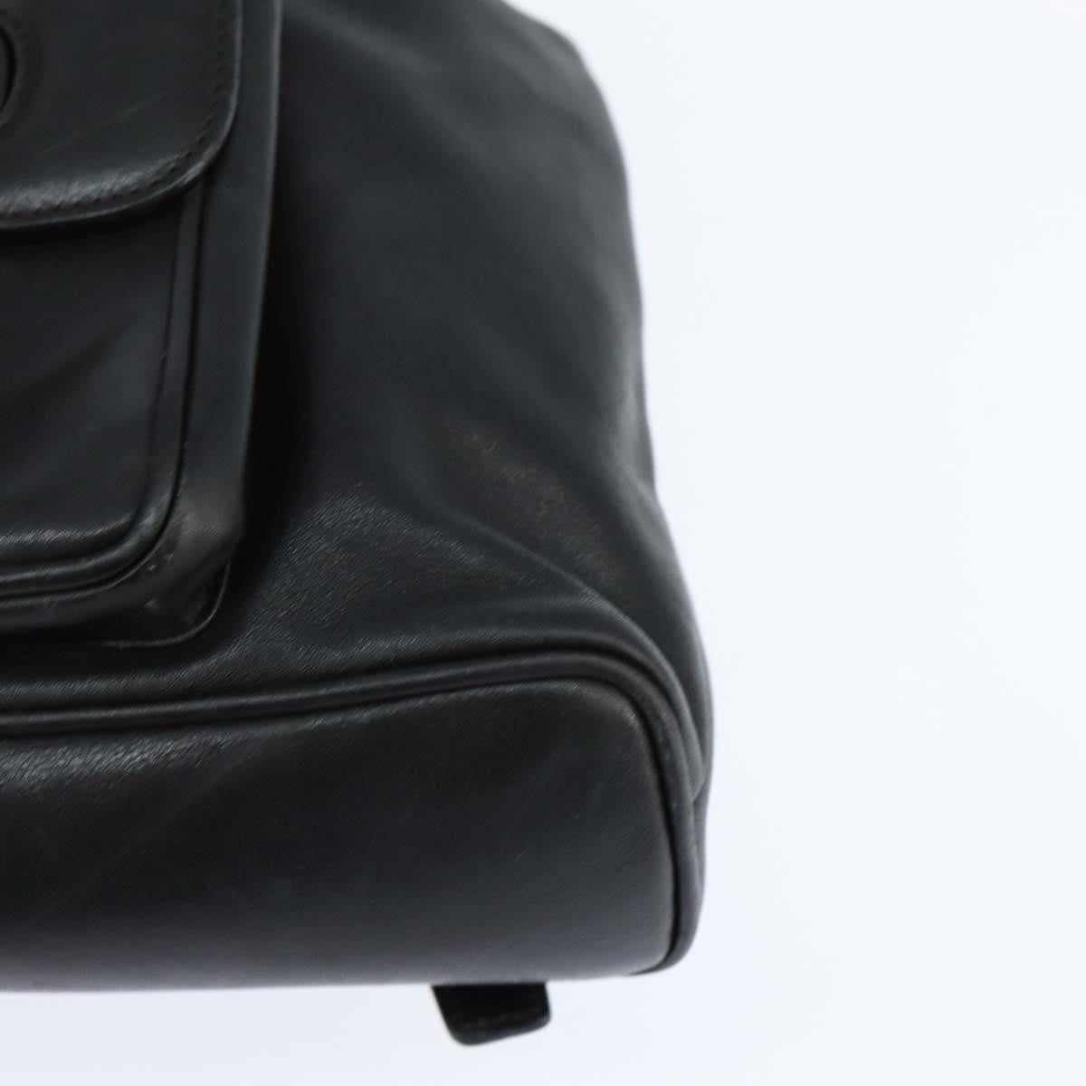 Gucci Vintage Bamboo Backpack Leather, BLACK, LEATHER, Backpack