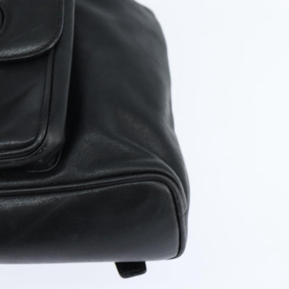 Gucci Vintage Bamboo Backpack Leather, BLACK, LEATHER, Backpack