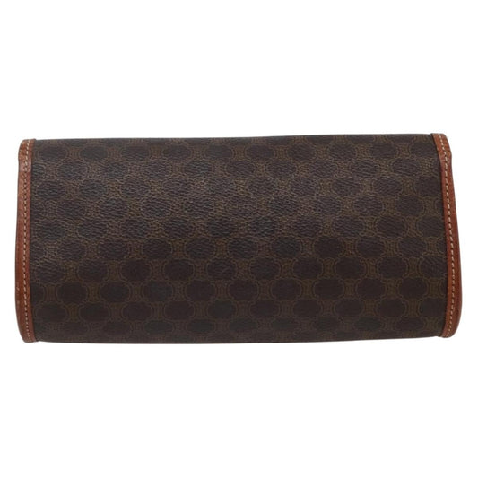 Celine Macadam Pochette Canvas and Leather, BROWN, CANVAS, Clutche & pouche