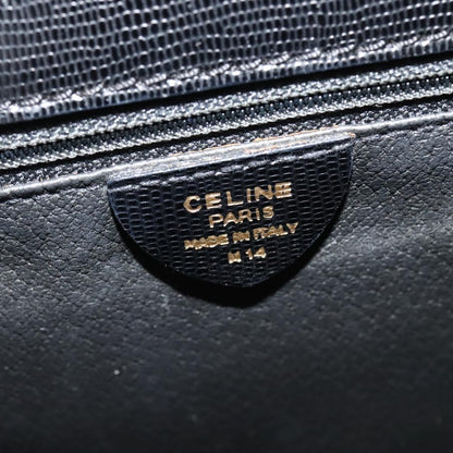 Celine Circle Logo Handbag Leather, BLACK, LEATHER, Handbag