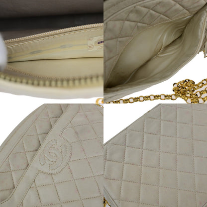 Chanel Vintage Camera Tassel Bag Chevron Lambskin, IVORY, LEATHER, Shoulder bag