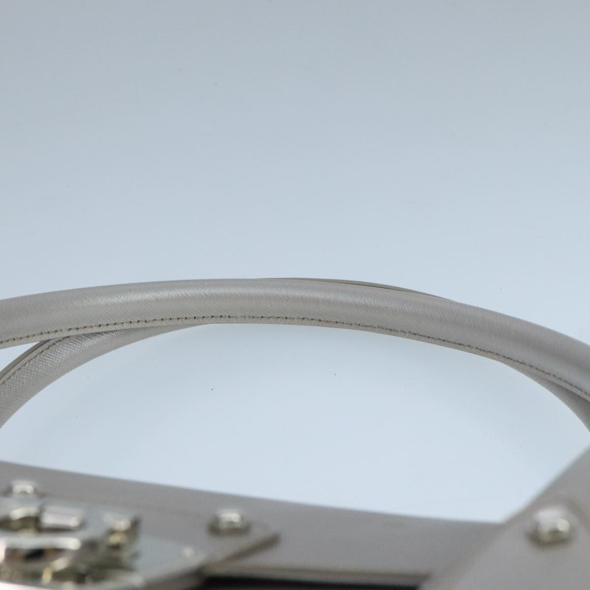 Salvatore Ferragamo Flap Satchel Saffiano Leather, SILVER, LEATHER, Handbag