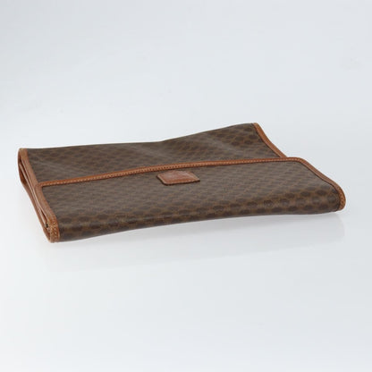 Celine Macadam Pochette Canvas and Leather, BROWN, CANVAS, Clutche & pouche