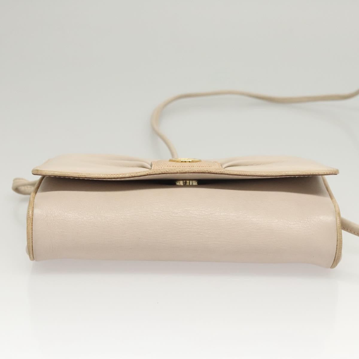 Celine Flap Shoulder Bag Leather, BEIGE, LEATHER, Shoulder bag