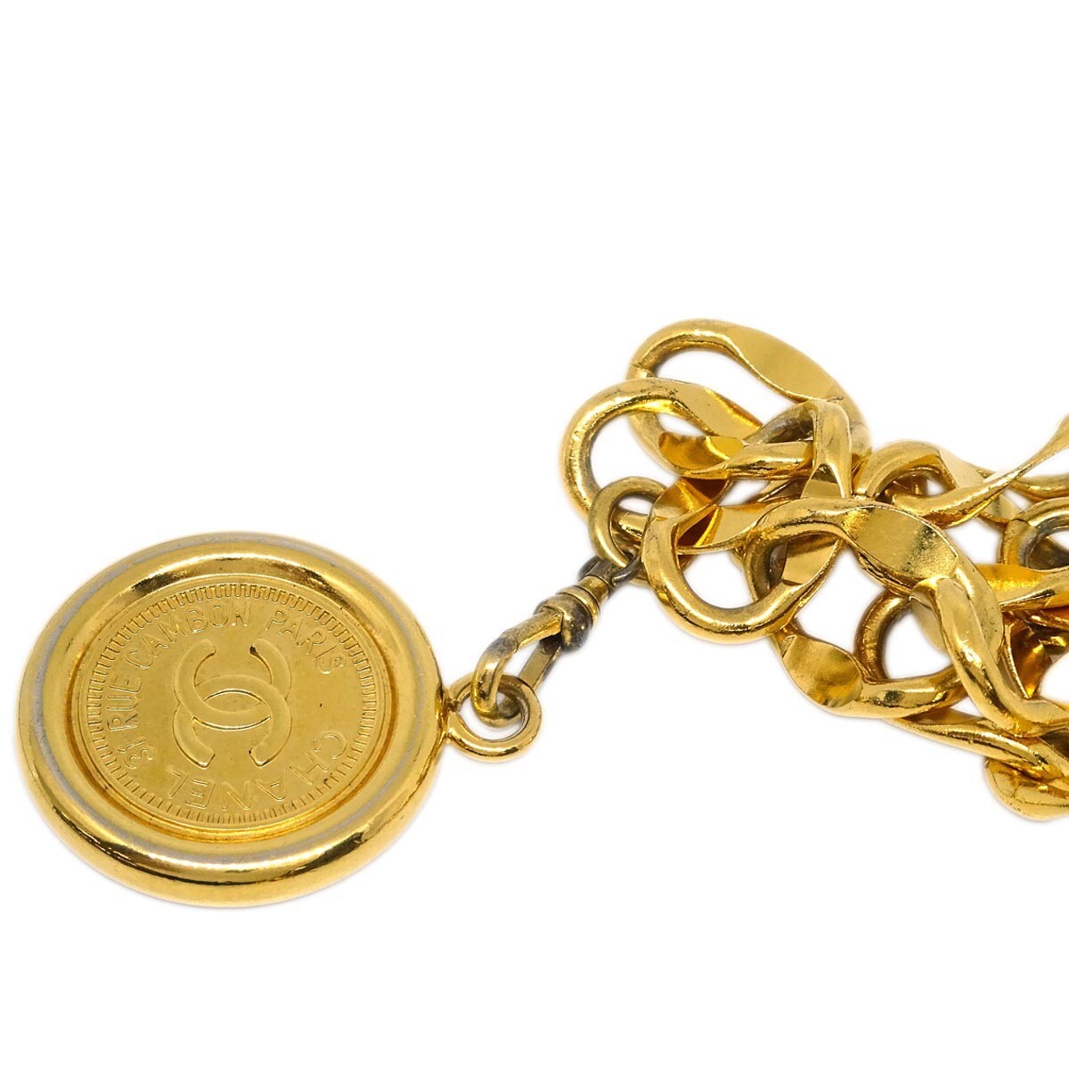 Chanel Vintage Medallion Logo Chain Belt Metal, GOLD, GOLD_PLATED, Belts