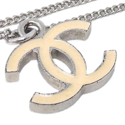 Chanel CC Logo Pendant Necklace Metal, SILVER, SILVER_PLATED, Necklace