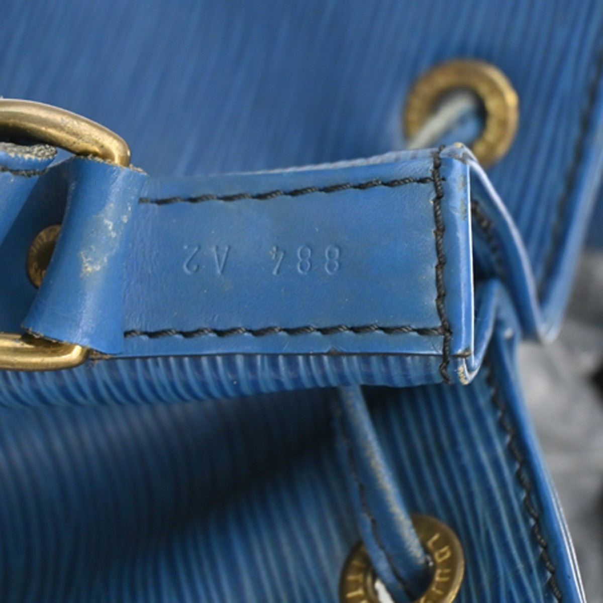 Louis Vuitton Petit Noe Handbag Epi Leather, BLUE, LEATHER, Shoulder bag