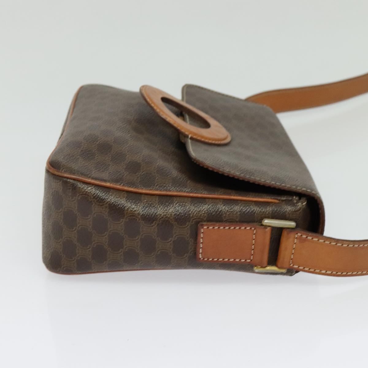 Celine Macadam Shoulder Bag PVC Leather, BROWN, CANVAS, Shoulder bag