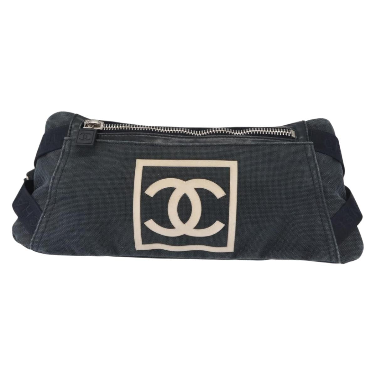 Chanel Sport Line Waist Bag Canvas, NAVY, CANVAS, Clutche & pouche