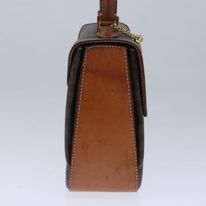 Celine Vintage Convertible Top Handle Bag Macadam Coated Canvas, BROWN, CANVAS, Handbag