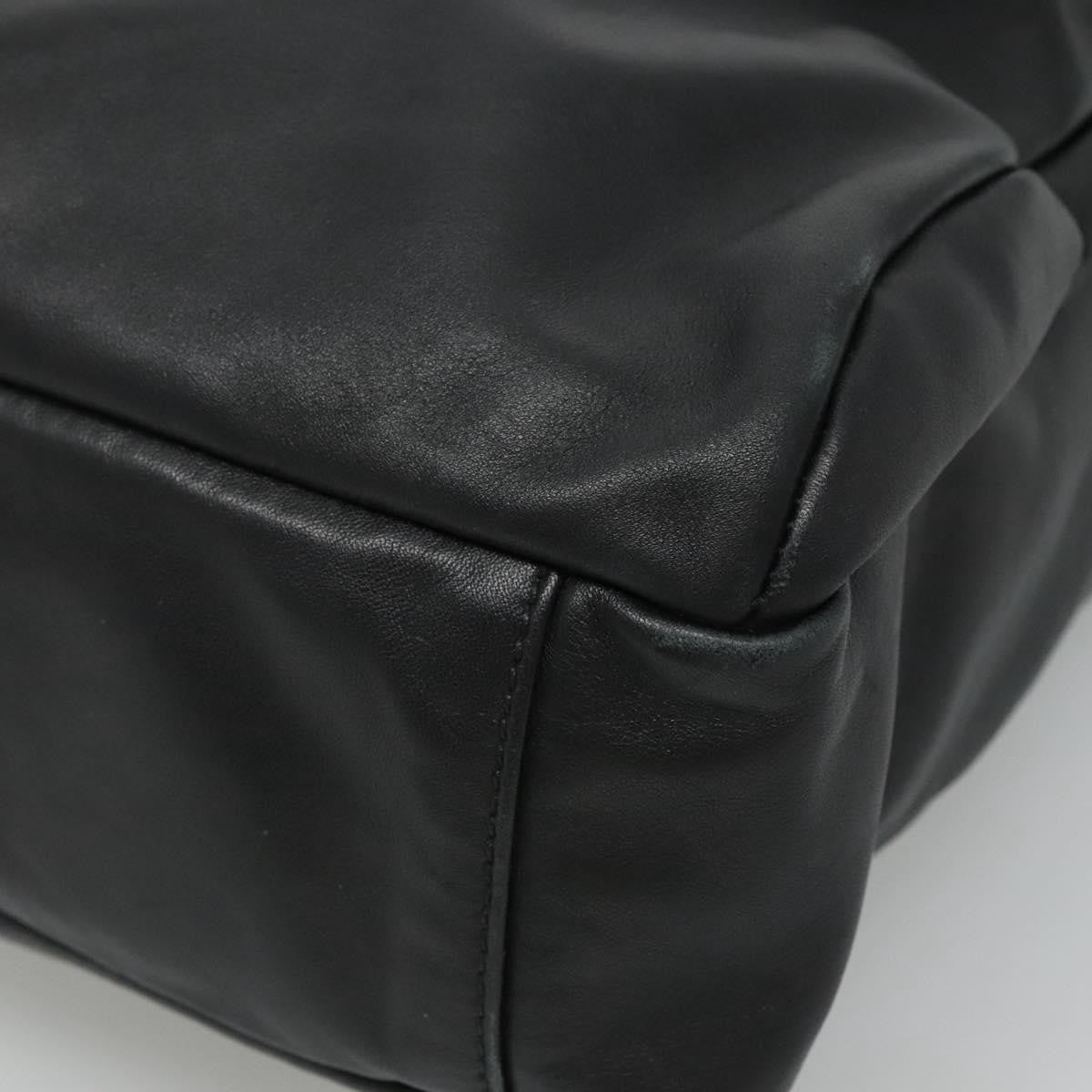 Prada Vintage Zip Handbag Tessuto, BLACK, LEATHER, Handbag