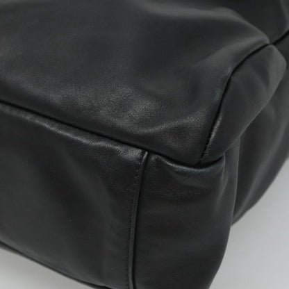 Prada Vintage Zip Handbag Tessuto, BLACK, LEATHER, Handbag