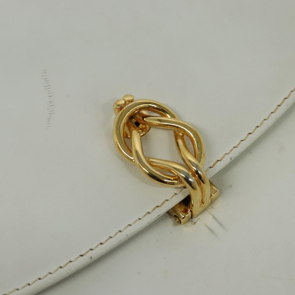 Gucci Vintage Flap Crossbody Bag Leather, WHITE, LEATHER, Shoulder bag