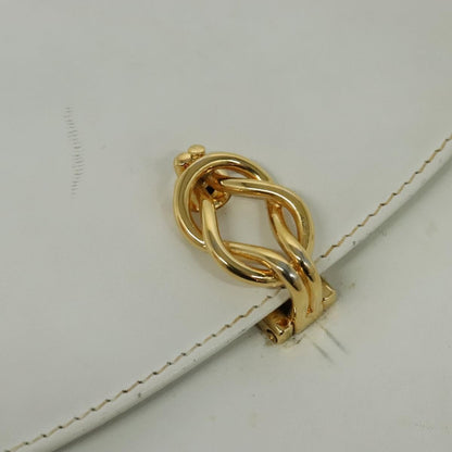 Gucci Vintage Flap Crossbody Bag Leather, WHITE, LEATHER, Shoulder bag