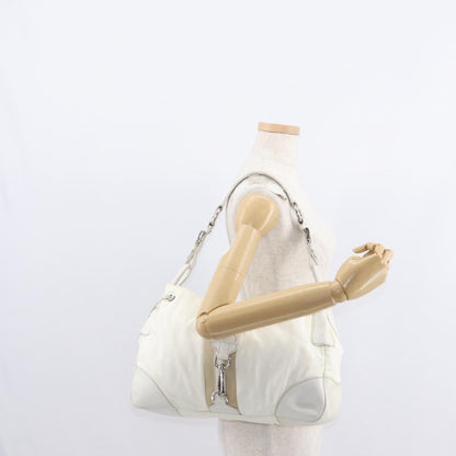Prada Re-Edition 2002 Moon Handle Bag Re-Nylon and Leather, WHITE, NYLON, Shoulder bag