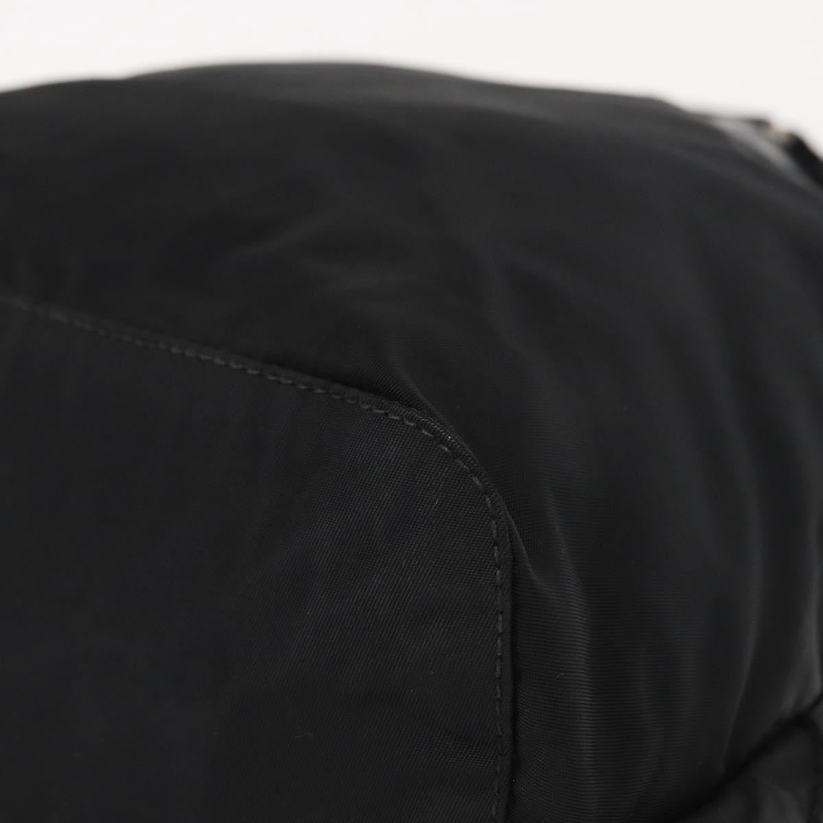 Prada Vela Double Front Pocket Backpack Tessuto with Saffiano Leather, BLACK, NYLON, Backpack