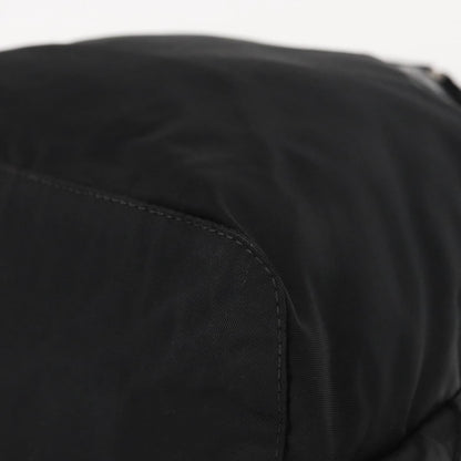 Prada Vela Double Front Pocket Backpack Tessuto with Saffiano Leather, BLACK, NYLON, Backpack