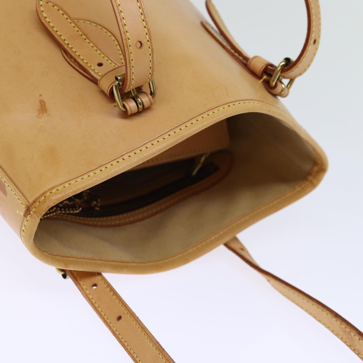 Louis Vuitton Bucket Bag Leather, BEIGE, LEATHER, Handbag
