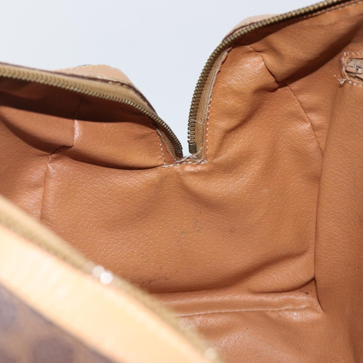 Celine Macadam Handbag Macadam with leather, BROWN, CANVAS, Handbag