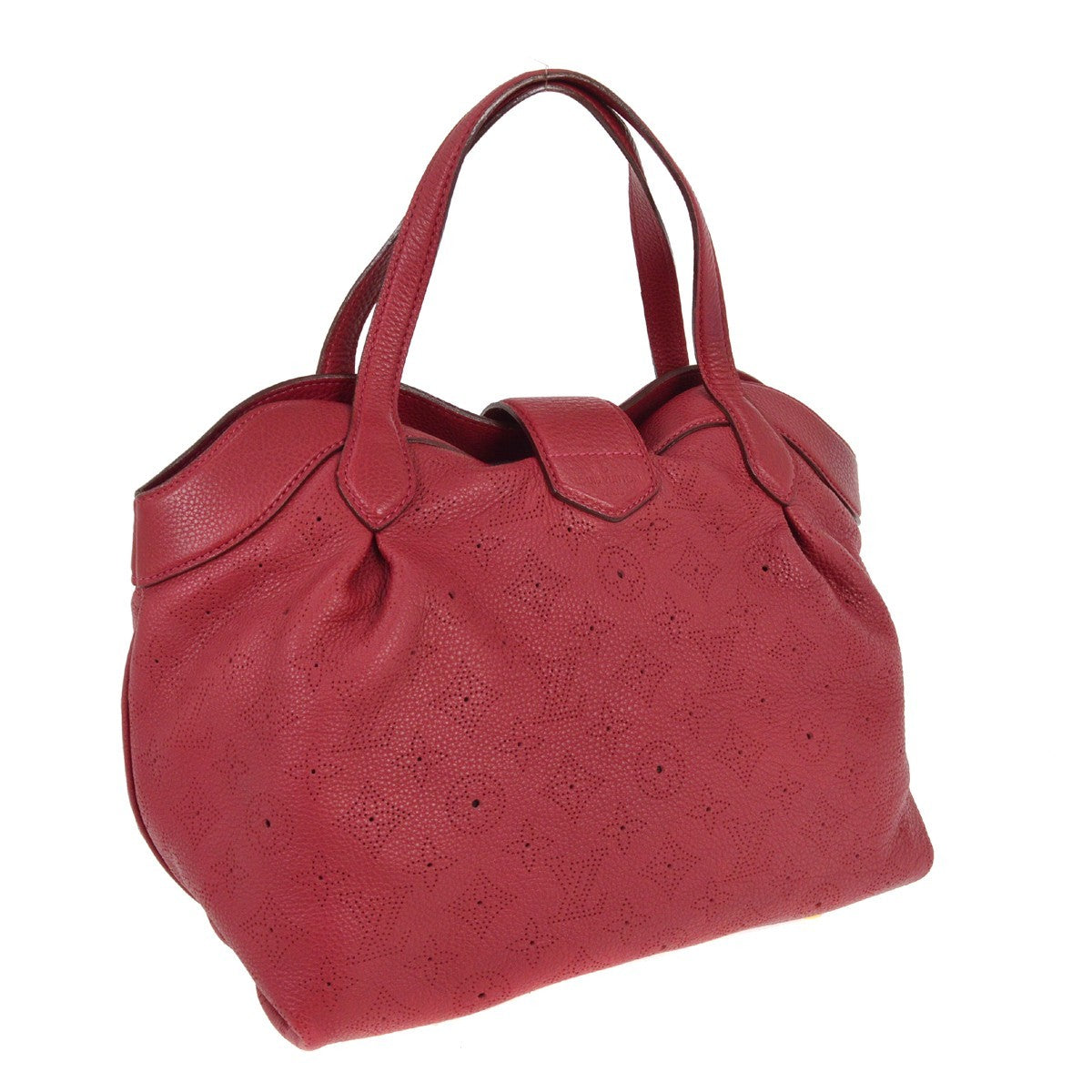 Louis Vuitton Cirrus Handbag Mahina Leather, RED, LEATHER, Handbag