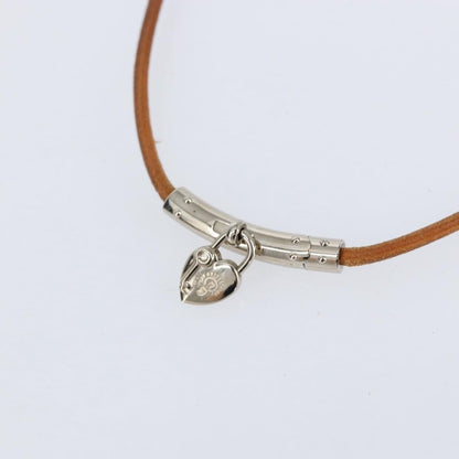 Hermes Annee Mediterranee Cadena Charm Necklace Metal and Leather, BROWN, LEATHER, Necklace