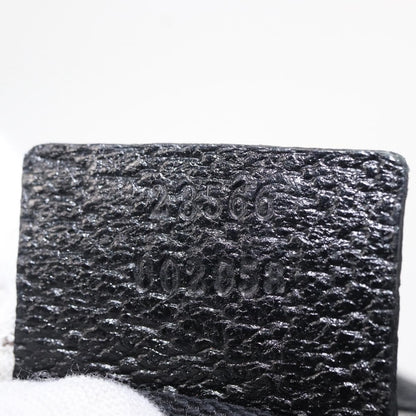 Gucci Vintage Double Belt Bag GG Canvas with Leather, BLACK, CANVAS, Shoulder bag