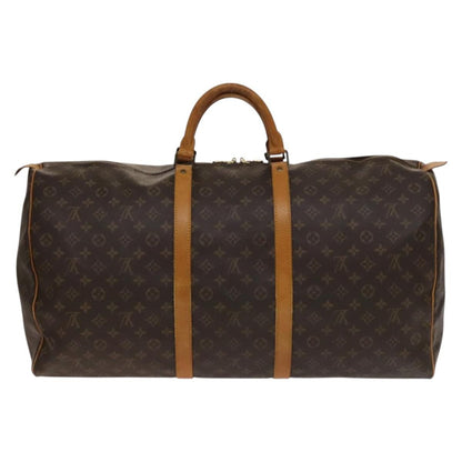 Louis Vuitton Keepall Bag Monogram Canvas, BROWN, CANVAS, Travel bag