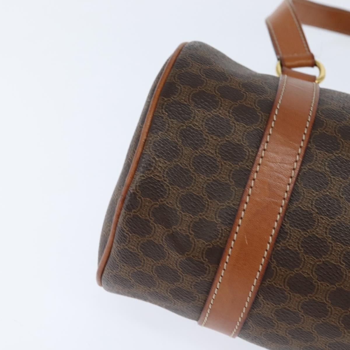 Celine Vintage Macadam Shoulder Bag Canvas and Leather, BROWN, CANVAS, Shoulder bag