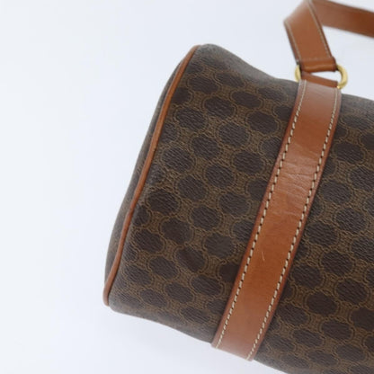 Celine Vintage Macadam Shoulder Bag Canvas and Leather, BROWN, CANVAS, Shoulder bag