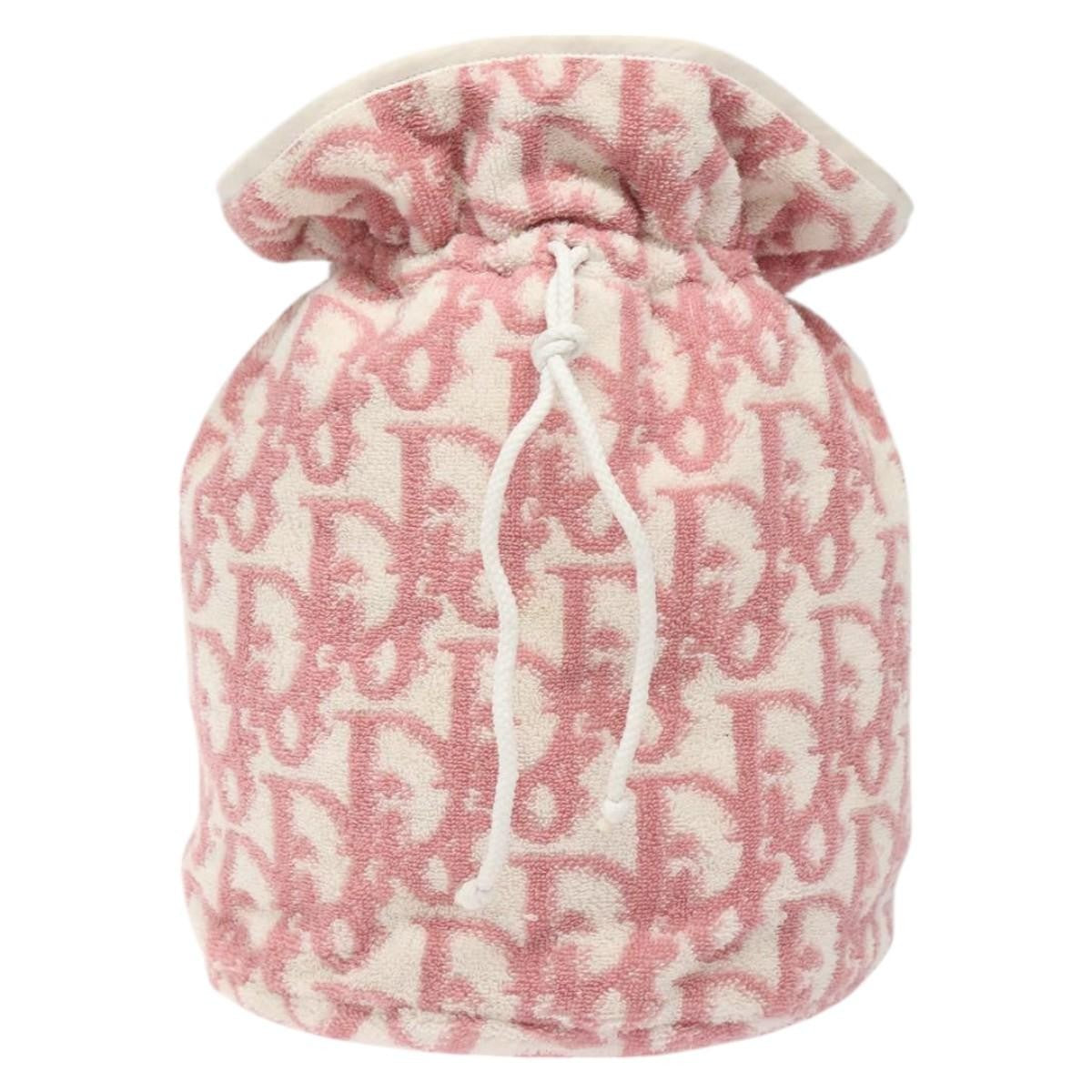 Christian Dior Vintage Trotter Pouch Pile, PINK, COTTON, Clutche & pouche