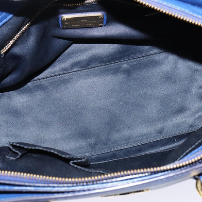 Salvatore Ferragamo Beky Tote Saffiano Leather, BLUE, LEATHER, Tote bag