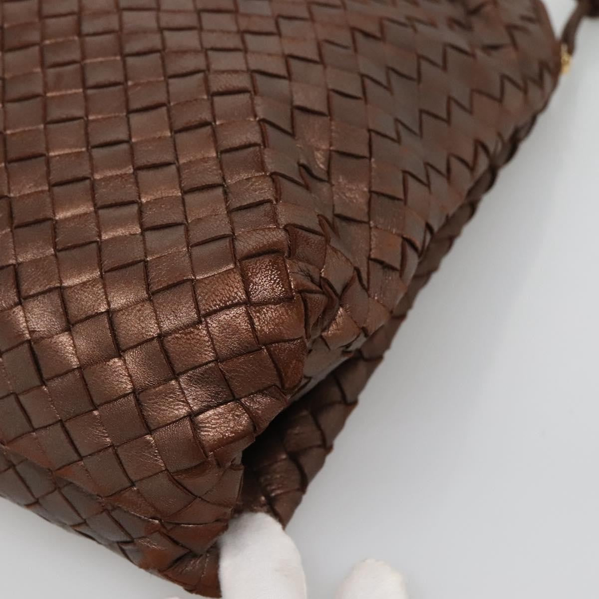 Bottega Veneta Intrecciato Leather, BROWN, LEATHER, Handbag