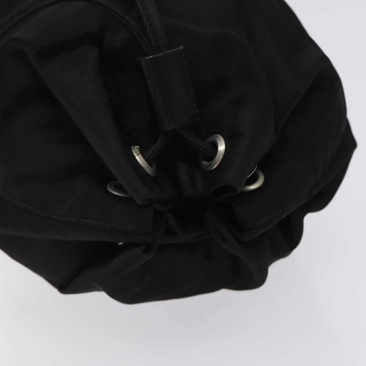Prada Vela Drawstring Bucket Wristlet Pouch Tessuto, BLACK, NYLON, Clutche & pouche