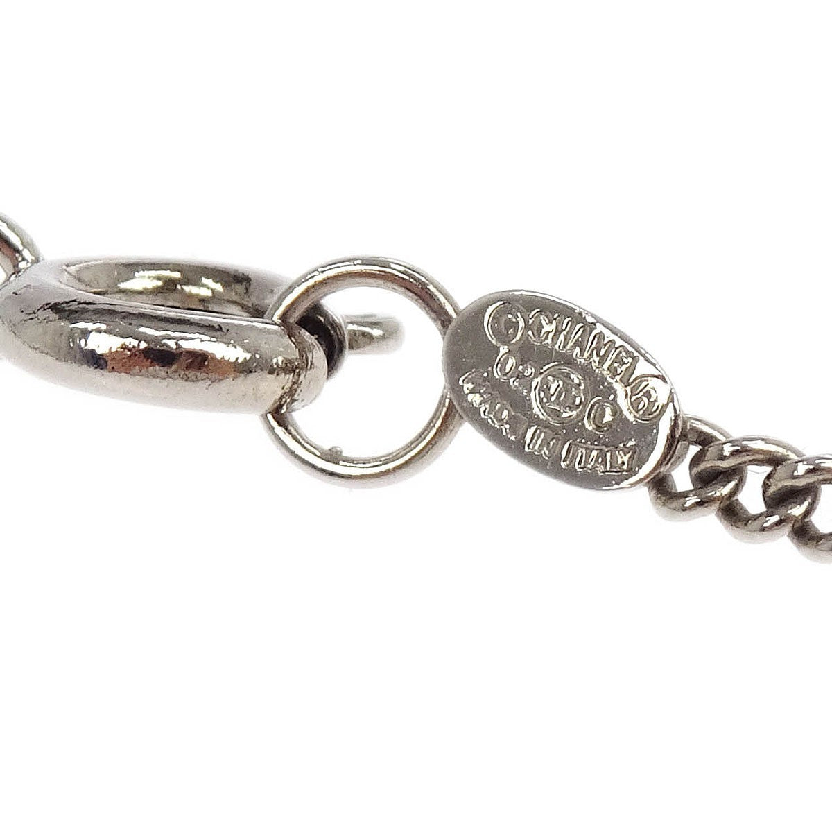 Chanel CC Logo Pendant Necklace Metal, SILVER, SILVER_PLATED, Necklace