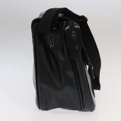 Versace Messenger Bag Leather, BLACK, LEATHER, Shoulder bag